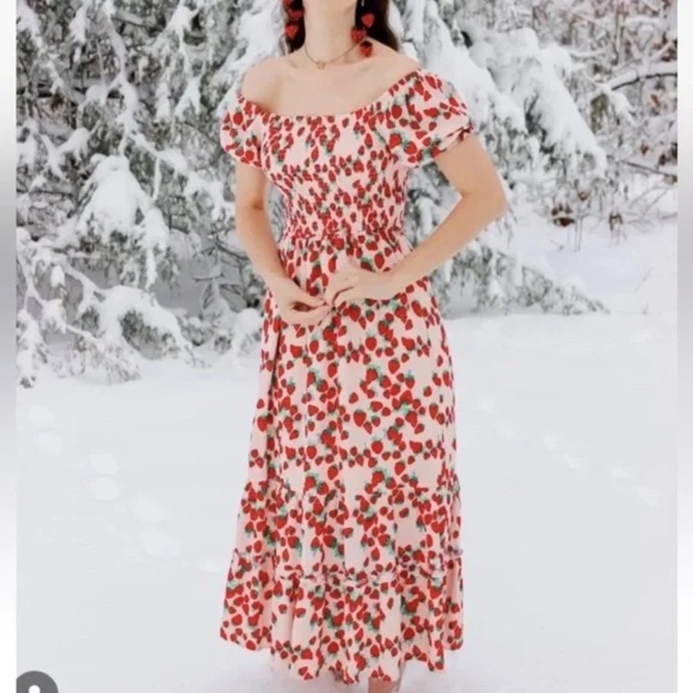 Betsey Johnson Strawberry Fields Maxi Dress